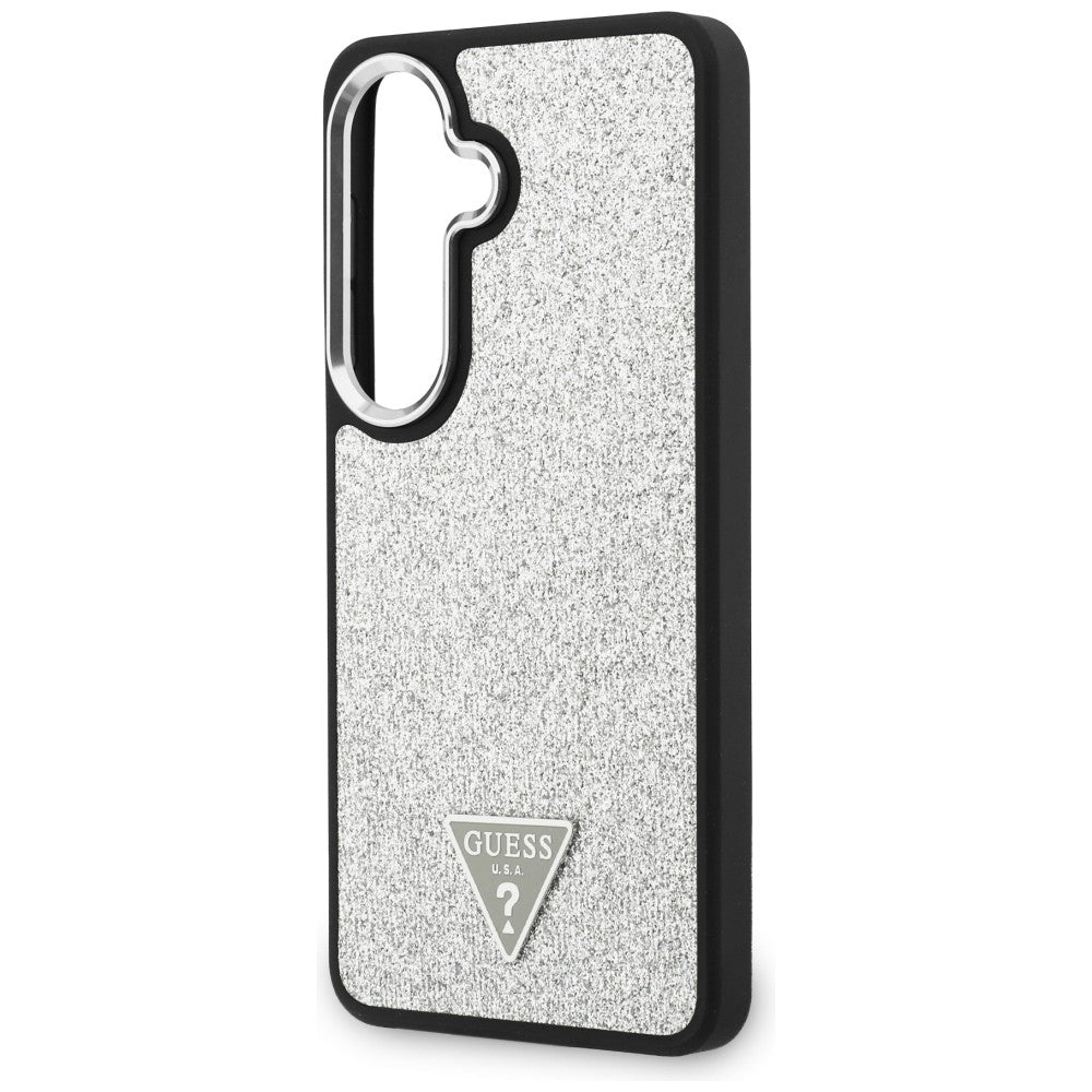 MagSafe-deksel for Samsung Galaxy S26 S942, Guess, Fast Glitter Triangle Logo, Sølv