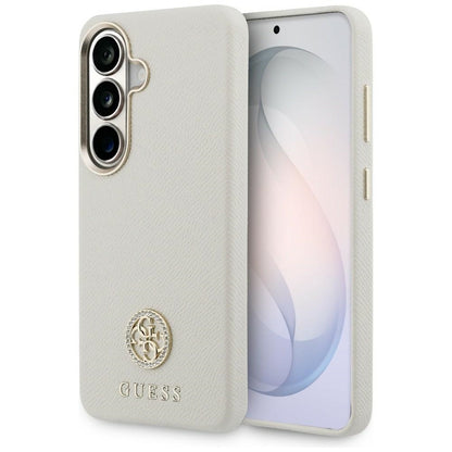 MagSafe-deksel for Samsung Galaxy S26 S942, Guess, Rhinestone Round Logo, Beige