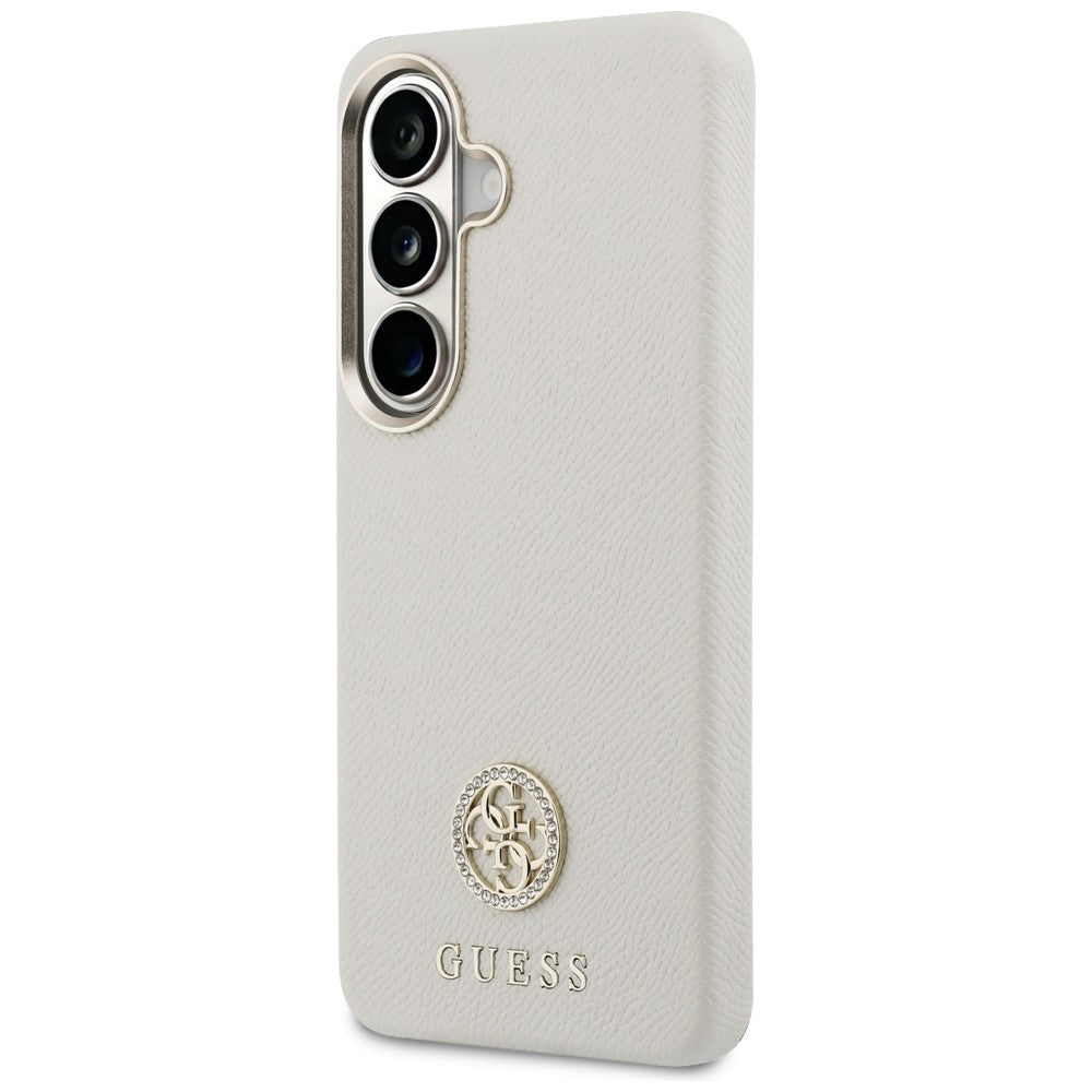 MagSafe-deksel for Samsung Galaxy S26 S942, Guess, Rhinestone Round Logo, Beige