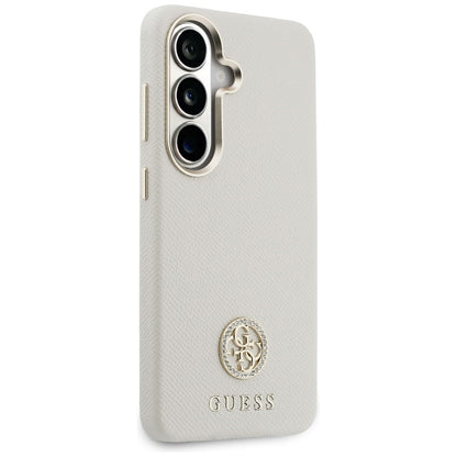 MagSafe-deksel for Samsung Galaxy S26 S942, Guess, Rhinestone Round Logo, Beige