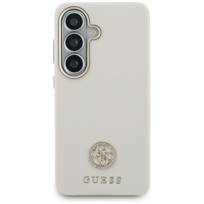 MagSafe-deksel for Samsung Galaxy S26 S942, Guess, Rhinestone Round Logo, Beige