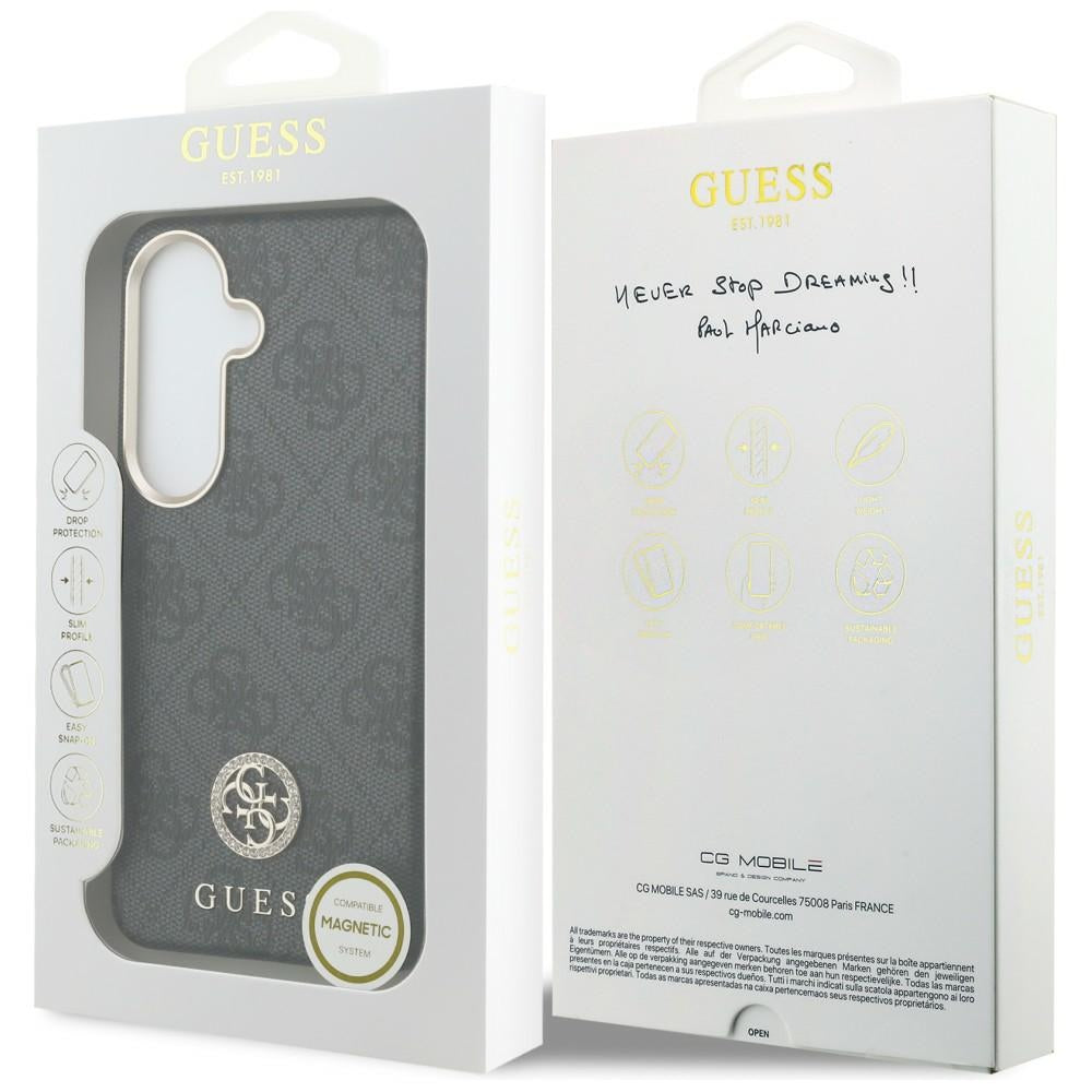 MagSafe deksel for Samsung Galaxy S26 S942, Guess, Rhinestone Round Logo, Svart