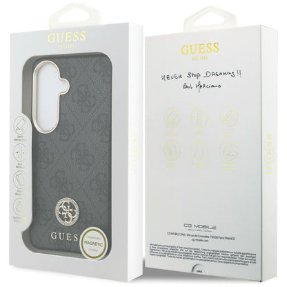 MagSafe deksel for Samsung Galaxy S26 S942, Guess, Rhinestone Round Logo, Svart