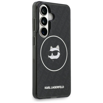 MagSafe-deksel for Samsung Galaxy S26 S942, Karl Lagerfeld, IML Choupette Head on KL Repeated Logo, Svart