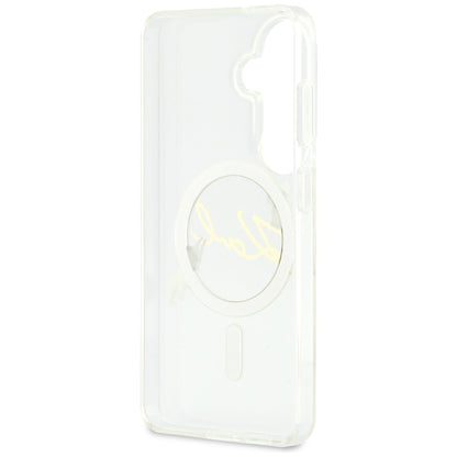 MagSafe-deksel for Samsung Galaxy S26 S942, Karl Lagerfeld, IML Choupette Karl Script Logo, hvit