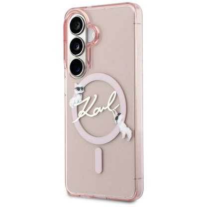 MagSafe-deksel for Samsung Galaxy S26 S942, Karl Lagerfeld, IML Choupette Karl Script Logo, Rosa