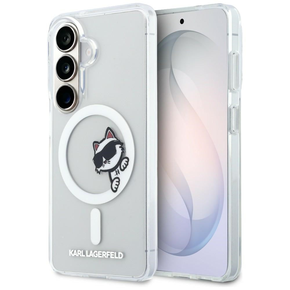 MagSafe-deksel for Samsung Galaxy S26 S942, Karl Lagerfeld, IML Choupette Peekaboo Logo, Hvit