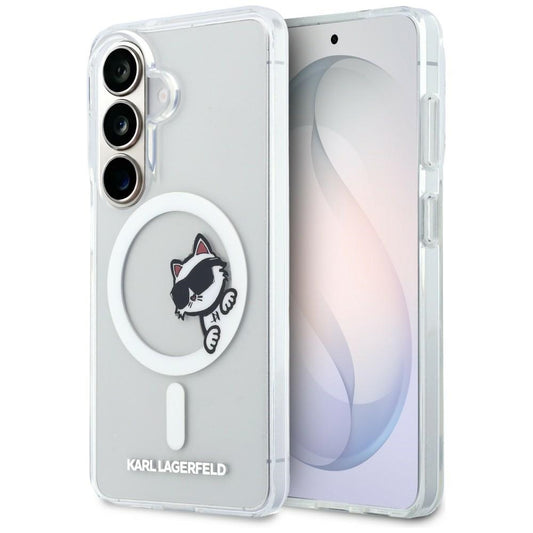 MagSafe-deksel for Samsung Galaxy S26 S942, Karl Lagerfeld, IML Choupette Peekaboo Logo, Hvit