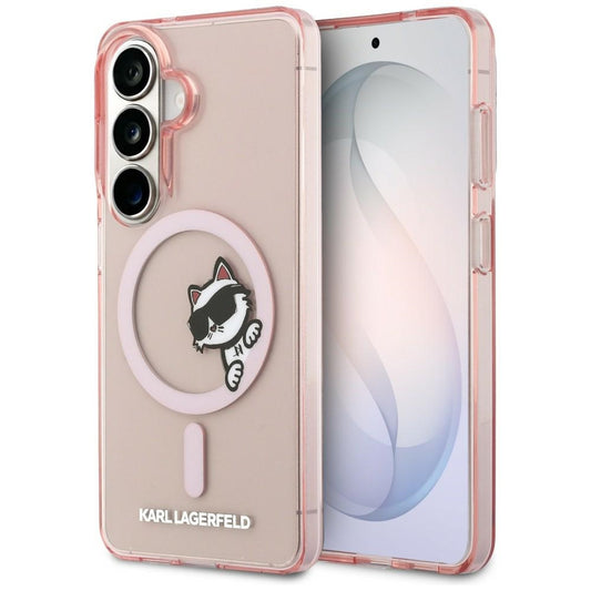 MagSafe-deksel for Samsung Galaxy S26 S942, Karl Lagerfeld, IML Choupette Peekaboo Logo, Rosa
