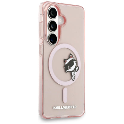 MagSafe-deksel for Samsung Galaxy S26 S942, Karl Lagerfeld, IML Choupette Peekaboo Logo, Rosa
