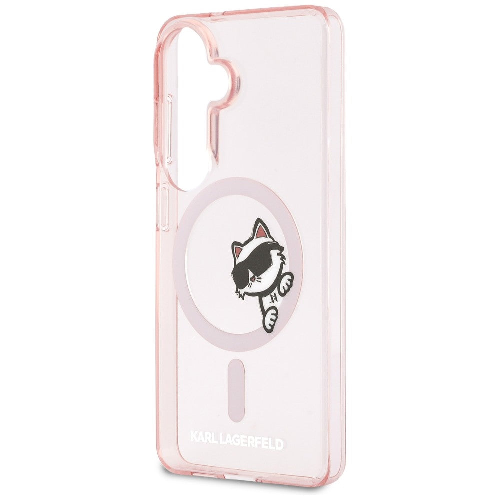 MagSafe-deksel for Samsung Galaxy S26 S942, Karl Lagerfeld, IML Choupette Peekaboo Logo, Rosa