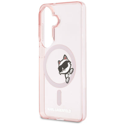 MagSafe-deksel for Samsung Galaxy S26 S942, Karl Lagerfeld, IML Choupette Peekaboo Logo, Rosa