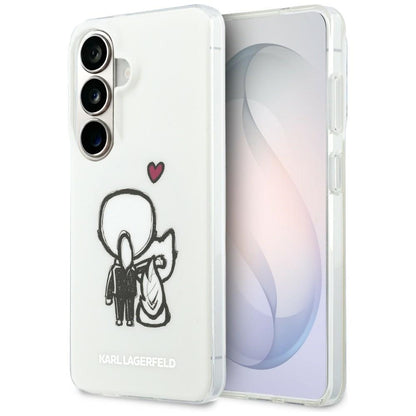 MagSafe-deksel for Samsung Galaxy S26 S942, Karl Lagerfeld, IML Karl & Choupette Back Logo, hvit