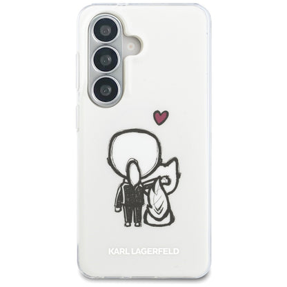 MagSafe-deksel for Samsung Galaxy S26 S942, Karl Lagerfeld, IML Karl & Choupette Back Logo, hvit