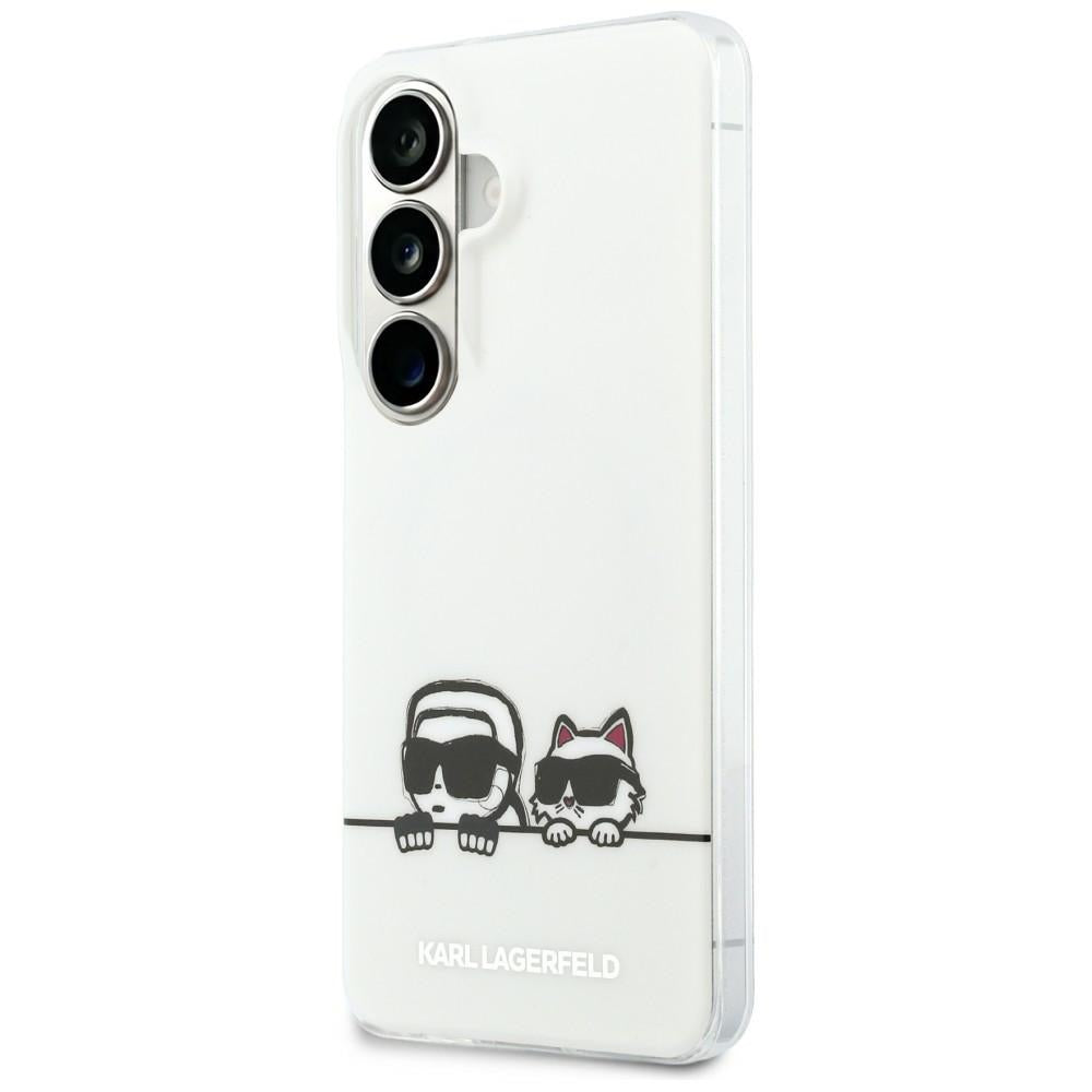 MagSafe-deksel for Samsung Galaxy S26 S942, Karl Lagerfeld, IML Karl & Choupette Peekaboo Logo, Hvit