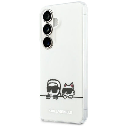MagSafe-deksel for Samsung Galaxy S26 S942, Karl Lagerfeld, IML Karl & Choupette Peekaboo Logo, Hvit
