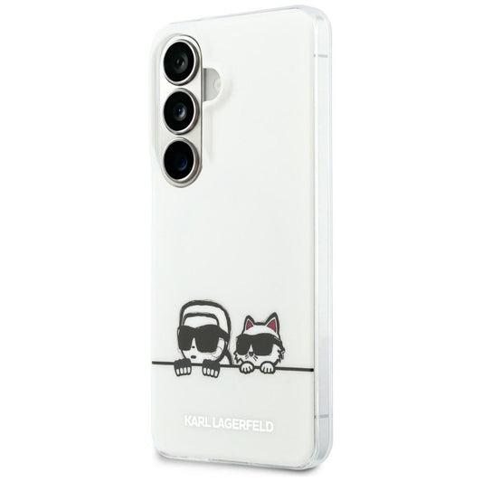 MagSafe-deksel for Samsung Galaxy S26 S942, Karl Lagerfeld, IML Karl & Choupette Peekaboo Logo, Hvit