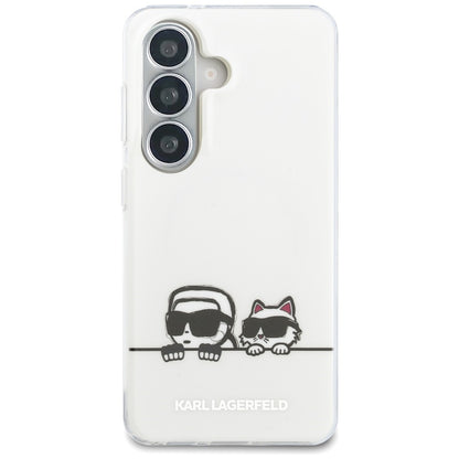 MagSafe-deksel for Samsung Galaxy S26 S942, Karl Lagerfeld, IML Karl & Choupette Peekaboo Logo, Hvit