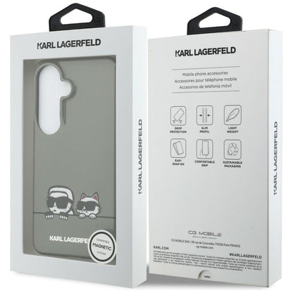 MagSafe-deksel for Samsung Galaxy S26 S942, Karl Lagerfeld, IML Karl & Choupette Peekaboo Logo, Svart