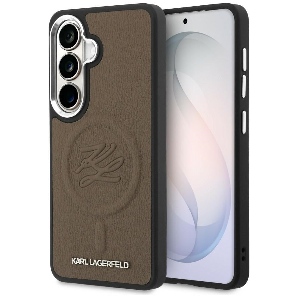 MagSafe-deksel for Samsung Galaxy S26 S942, Karl Lagerfeld, Initial Logo Debossed, Brun