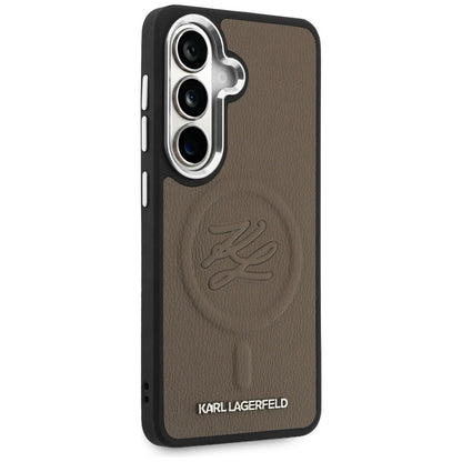 MagSafe-deksel for Samsung Galaxy S26 S942, Karl Lagerfeld, Initial Logo Debossed, Brun