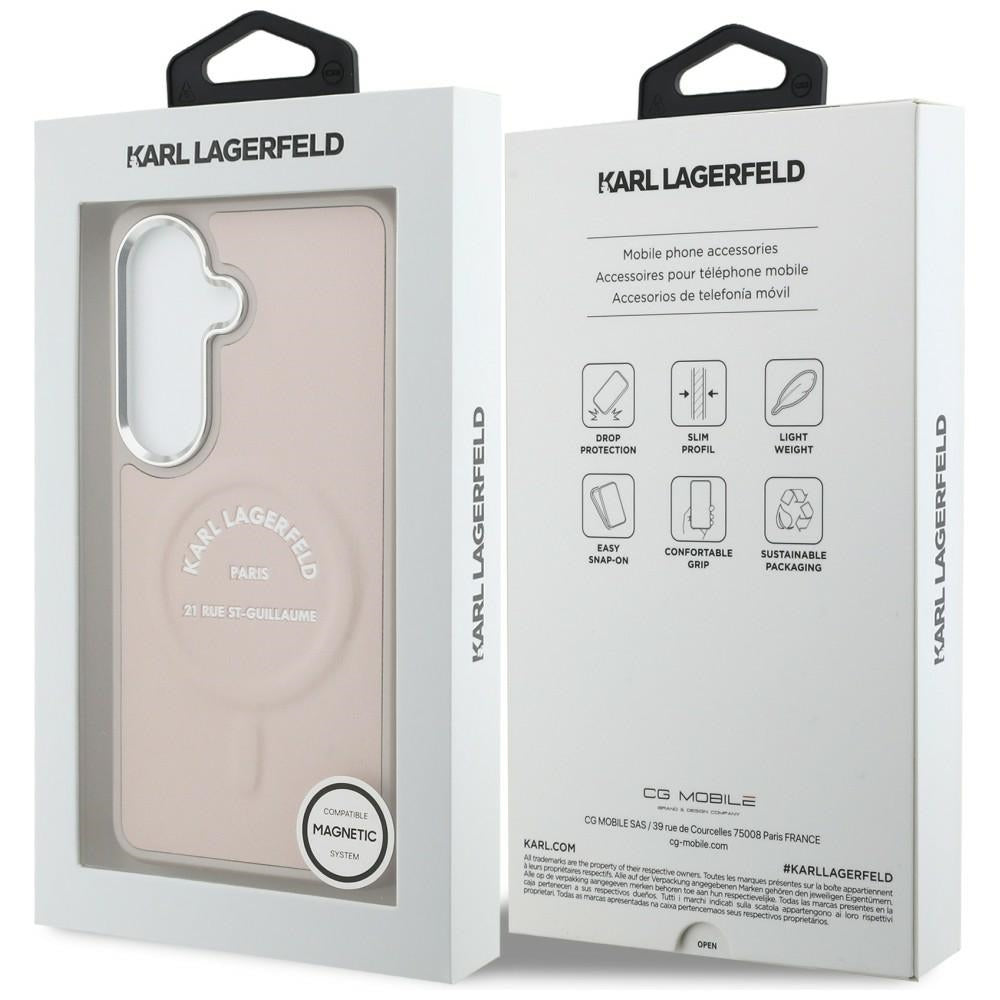 MagSafe-deksel for Samsung Galaxy S26 S942, Karl Lagerfeld, Karl RSG-logo, rosa