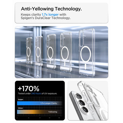 MagSafe-deksel for Samsung Galaxy S26 S942, Spigen, Ultra Hybrid, Transparent Hvit ACS10734
