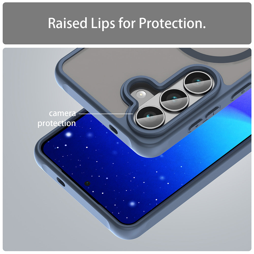 MagSafe-deksel for Samsung Galaxy S26 S942, Techsuit, HaloFrost II, Marineblå