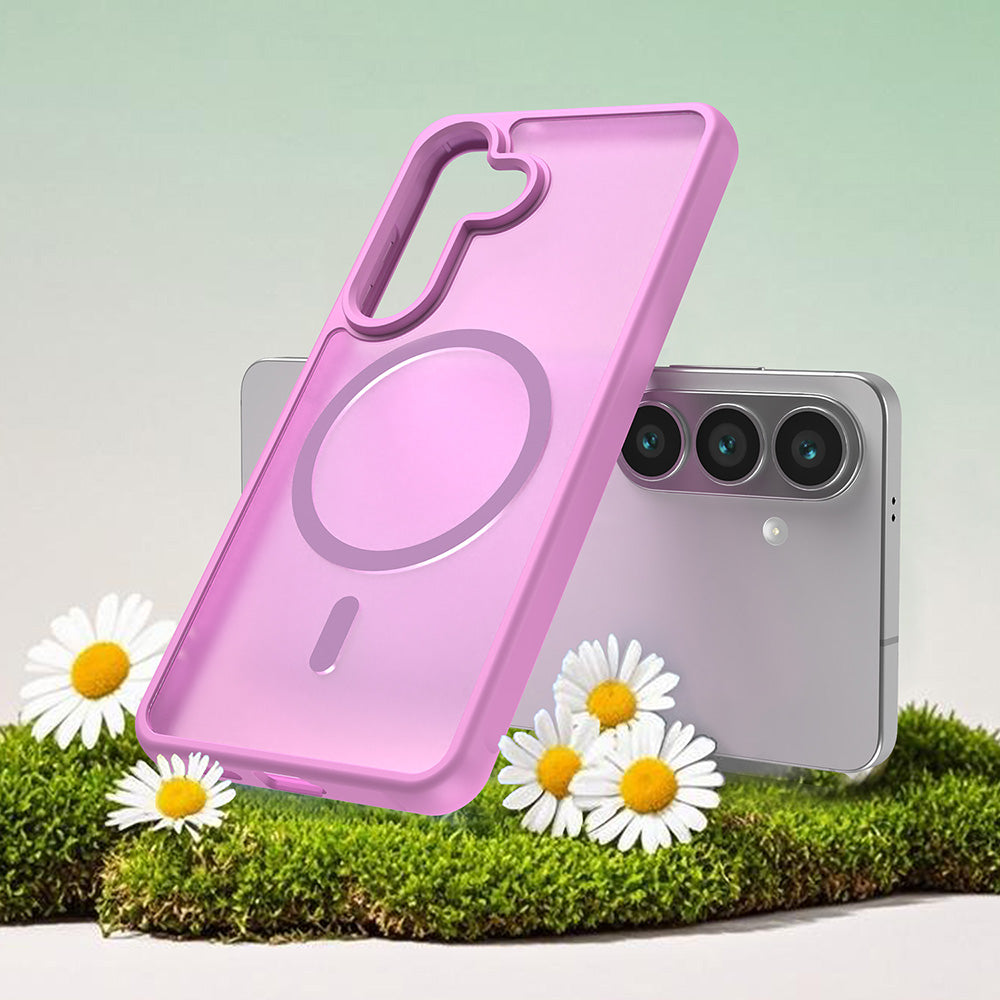 MagSafe-deksel for Samsung Galaxy S26 S942, Techsuit, HaloFrost II, Rosa