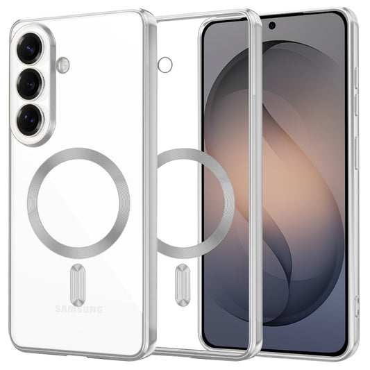 MagSafe-deksel for Samsung Galaxy S26, Techsuit, Luxury Crystal, Sølv