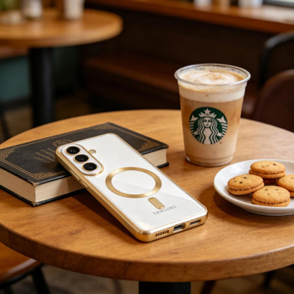 MagSafe-deksel for Samsung Galaxy S26, Techsuit, Luxury Crystal, Gull