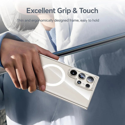 MagSafe-deksel for Samsung Galaxy S26 Ultra S948, Blueo, Crystal+ Anti-Drop, Gjennomsiktig