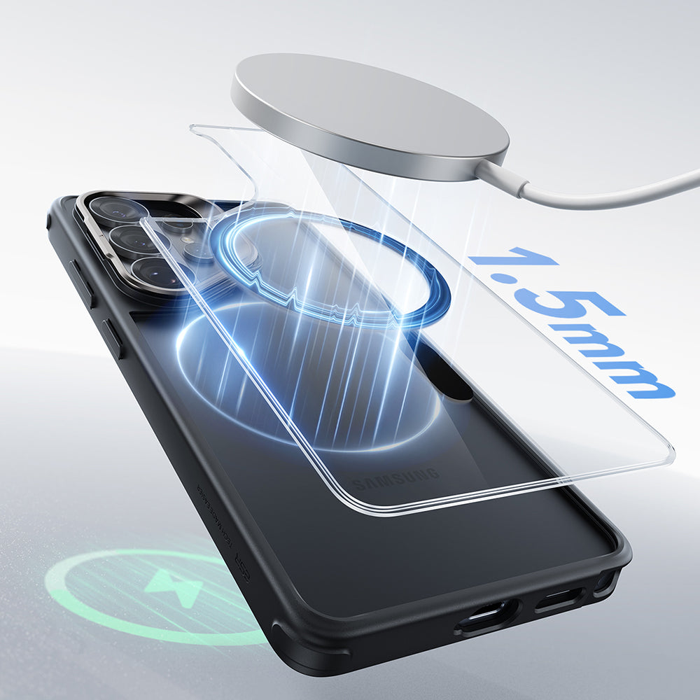 MagSafe-deksel for Samsung Galaxy S26 Ultra, ESR, Classic Hybrid Kickstand, Svart Gjennomsiktig