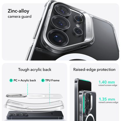 MagSafe-deksel for Samsung Galaxy S26 Ultra, ESR, Classic Hybrid Kickstand, Gjennomsiktig