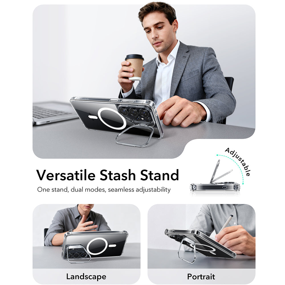 MagSafe-deksel for Samsung Galaxy S26 Ultra, ESR, Classic Hybrid Kickstand, Gjennomsiktig