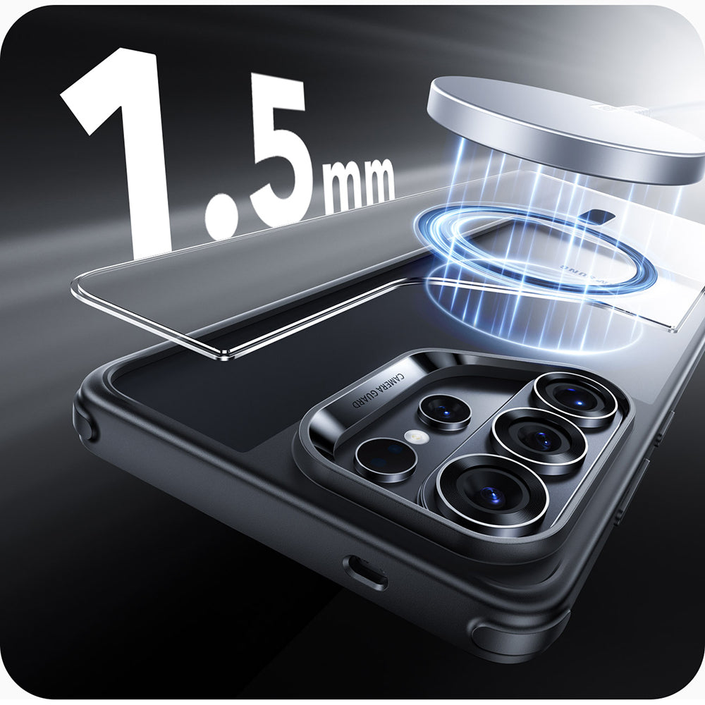 MagSafe-deksel for Samsung Galaxy S26 Ultra, ESR, Classic Hybrid, Svart Gjennomsiktig