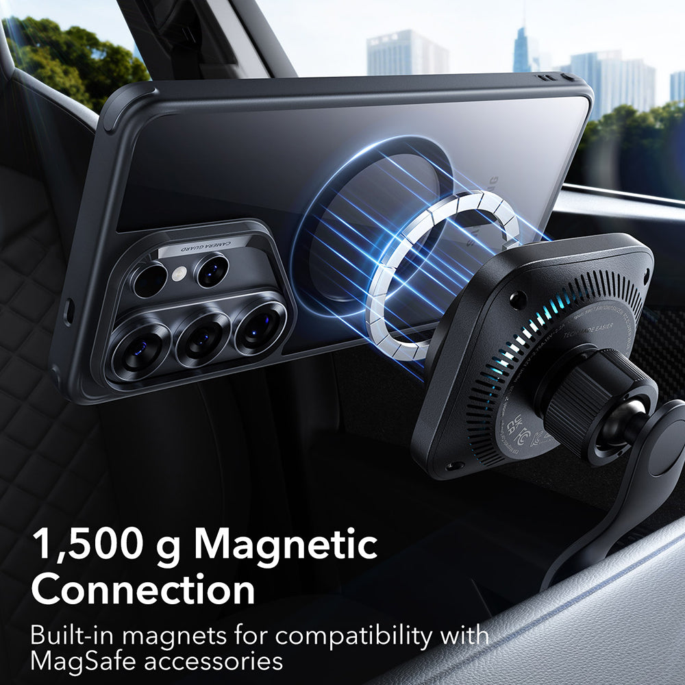 MagSafe-deksel for Samsung Galaxy S26 Ultra, ESR, Classic Hybrid, Svart Gjennomsiktig