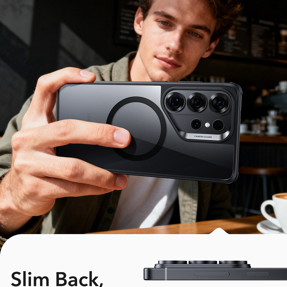 MagSafe-deksel for Samsung Galaxy S26 Ultra, ESR, Classic Hybrid, Svart Gjennomsiktig