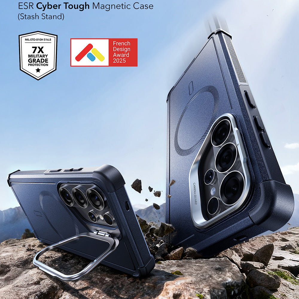 MagSafe-deksel for Samsung Galaxy S26 Ultra, ESR, Cyber Armor Kickstand, Blå