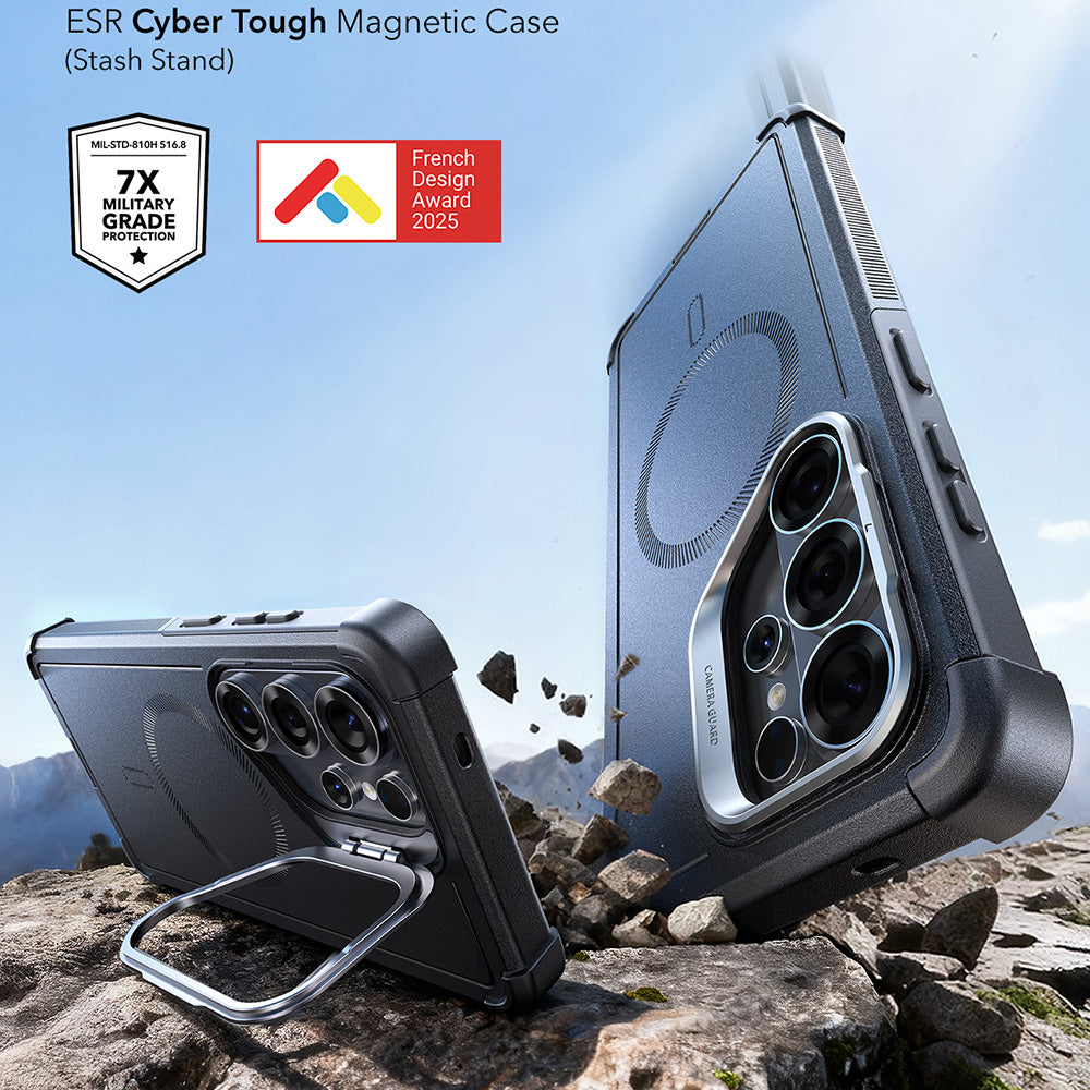 MagSafe-deksel for Samsung Galaxy S26 Ultra, ESR, Cyber Armor Kickstand, Svart