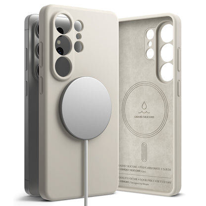 MagSafe-deksel for Samsung Galaxy S26 Ultra, Ringke, Silikon, Krem