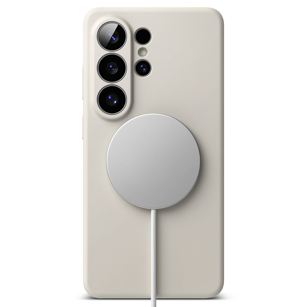 MagSafe-deksel for Samsung Galaxy S26 Ultra, Ringke, Silikon, Krem