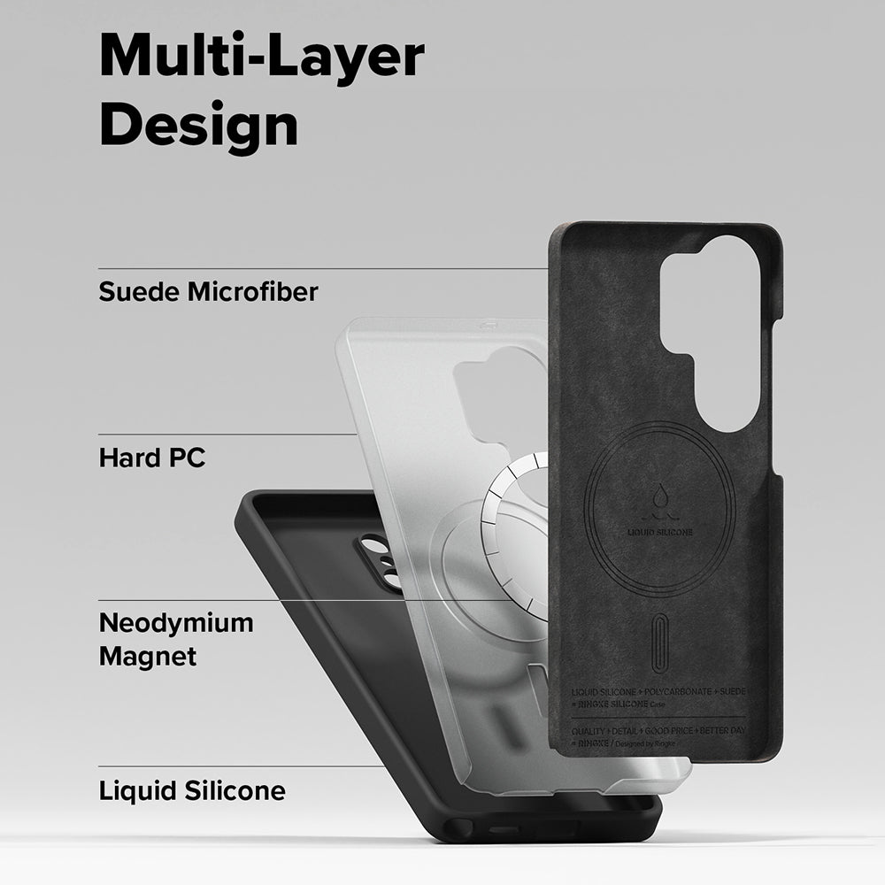 MagSafe-deksel for Samsung Galaxy S26 Ultra, Ringke, Silikon, Svart