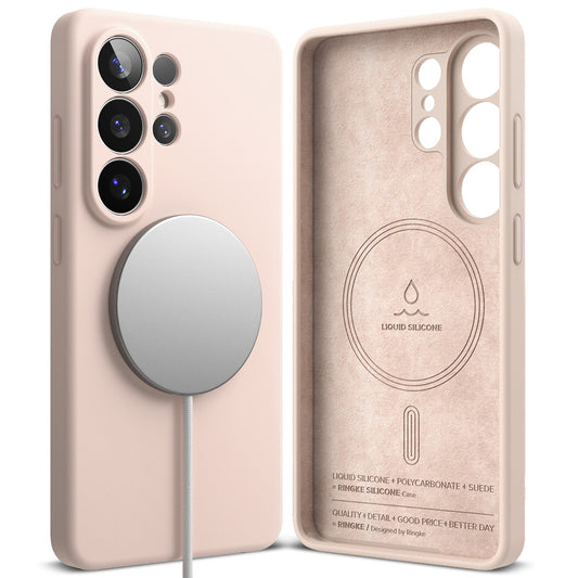 MagSafe-deksel for Samsung Galaxy S26 Ultra, Ringke, Silikon, Rosa