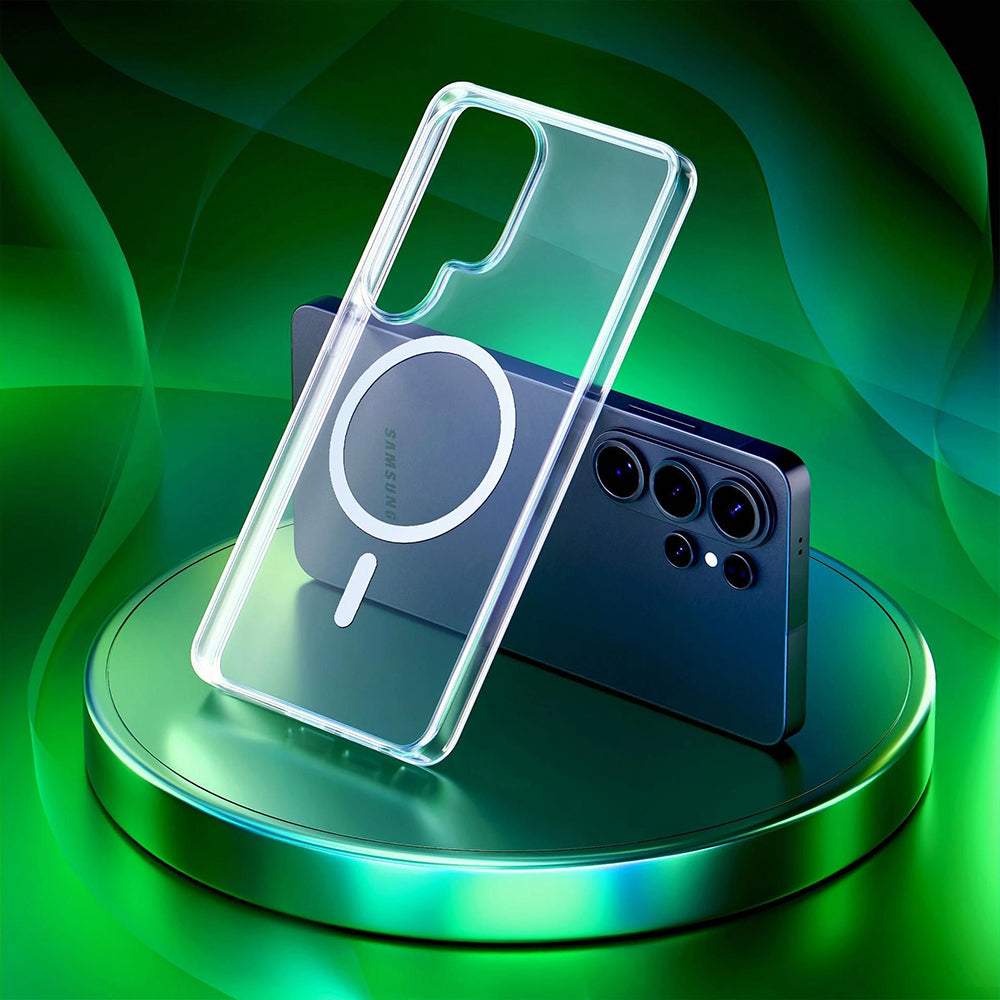 MagSafe-deksel for Samsung Galaxy S26 Ultra S948, 3MK, Clear MagCase, Gjennomsiktig