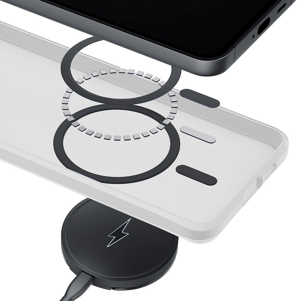 MagSafe-deksel for Samsung Galaxy S26 Ultra S948, 3MK, Smoke MagCase, Hvit