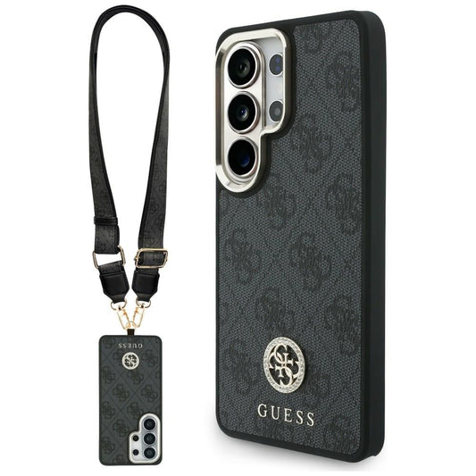 MagSafe-deksel for Samsung Galaxy S26 Ultra S948, GUESS, 4G Big Rhinestone Triangle Strap, Svart
