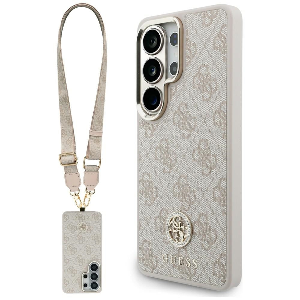 MagSafe-deksel for Samsung Galaxy S26 Ultra S948, GUESS, 4G Big Rhinestone Triangle Strap, Rosa