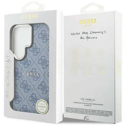 MagSafe-deksel for Samsung Galaxy S26 Ultra S948, Guess, 4G Embossed Ring, Blå