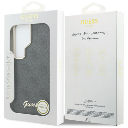MagSafe-deksel for Samsung Galaxy S26 Ultra S948, Guess, 4G Script Logo, Svart